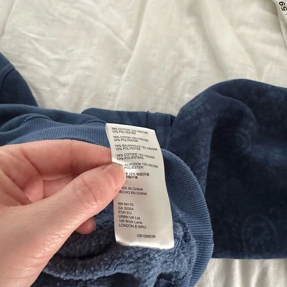 Free People We the Free Women’s Blue Extra Small Cropped Pullover Sweatshirt - Picture 5 of 6